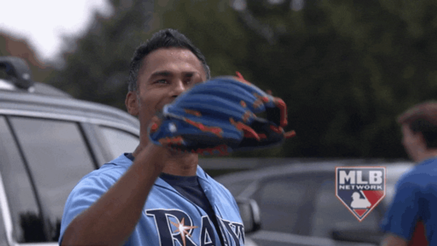 Rays Baseball Player Throws Ball Lefty Hand GIF