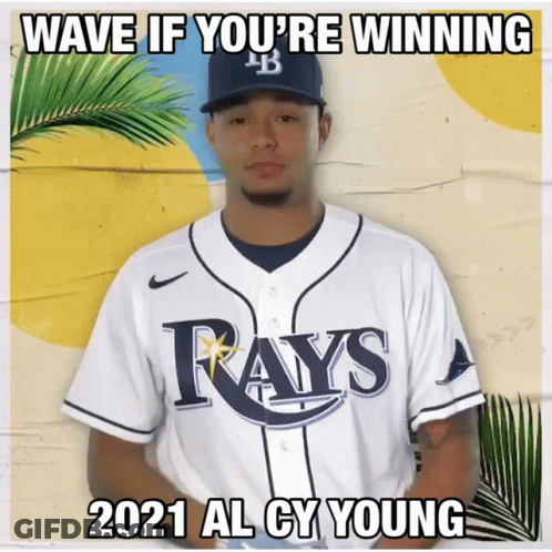 Rays Baseball Player With Palm Trees GIF