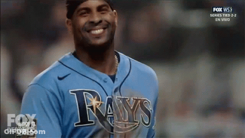 Rays Baseball Player With Palm Trees GIF