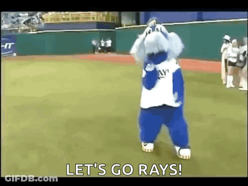 Rays Mascot Standing On Baseball Field GIF