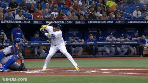 Rays Player Swinging Bat At Ball GIF