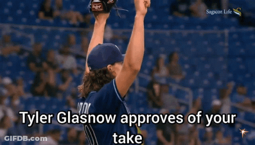Rays Player Tyler Glasnow High Fives Teammate GIF