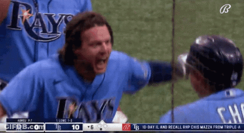 Rays Player Yelling At Another Player GIF