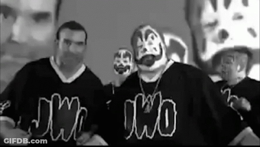 Razor Ramon And Clown Face GuyWearing JWO GIF
