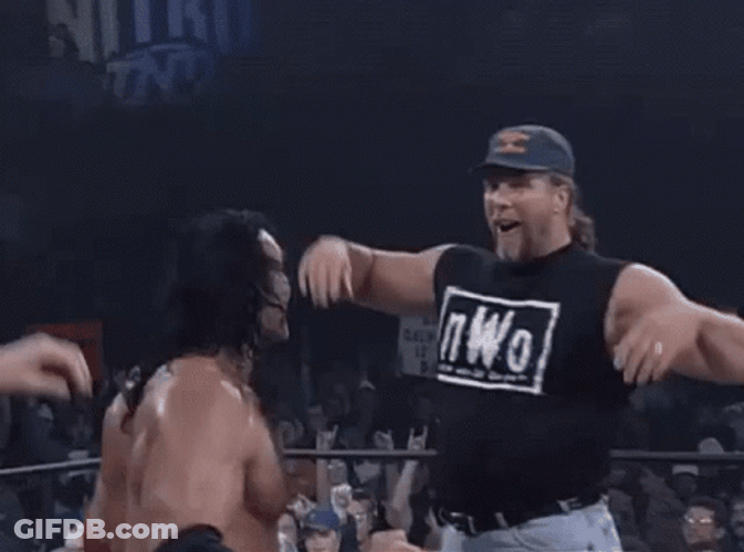 Razor Ramon And Kevin Nash Celebrating GIF