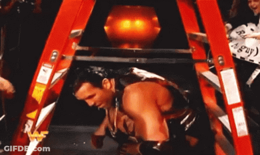 Razor Ramon Passing Under Ladder GIF