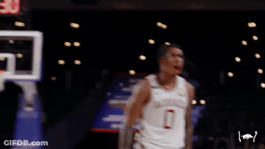 Razorbacks Basketball Player Shouting GIF