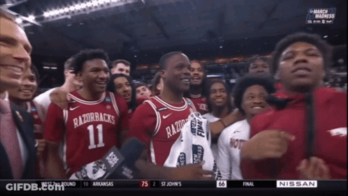 Razorbacks Basketball Players Posing GIF