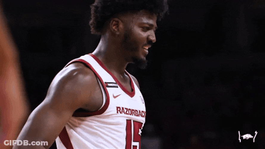 Razorbacks Player Beating His Chest GIF