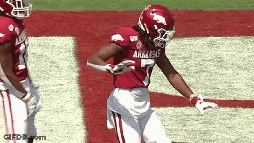 Razorbacks Player Dancing While Being Filmed GIF