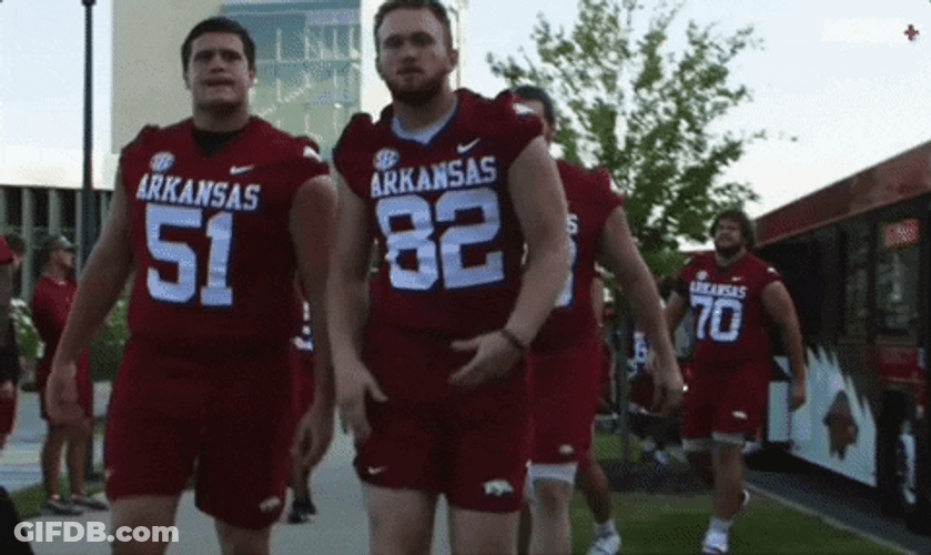 Razorbacks Player Gesturing Peace Sign GIF