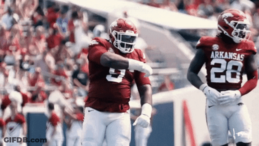 Razorbacks Player Gesturing With Hand GIF
