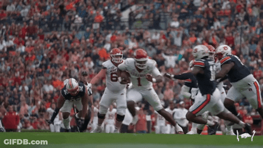 Razorbacks Player Pushed Away His Opponent GIF