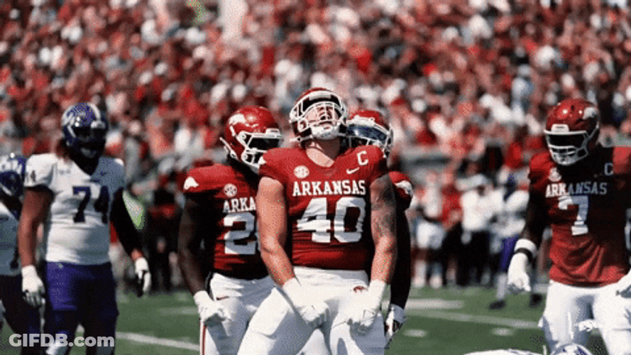 Razorbacks Player Shouting GIF