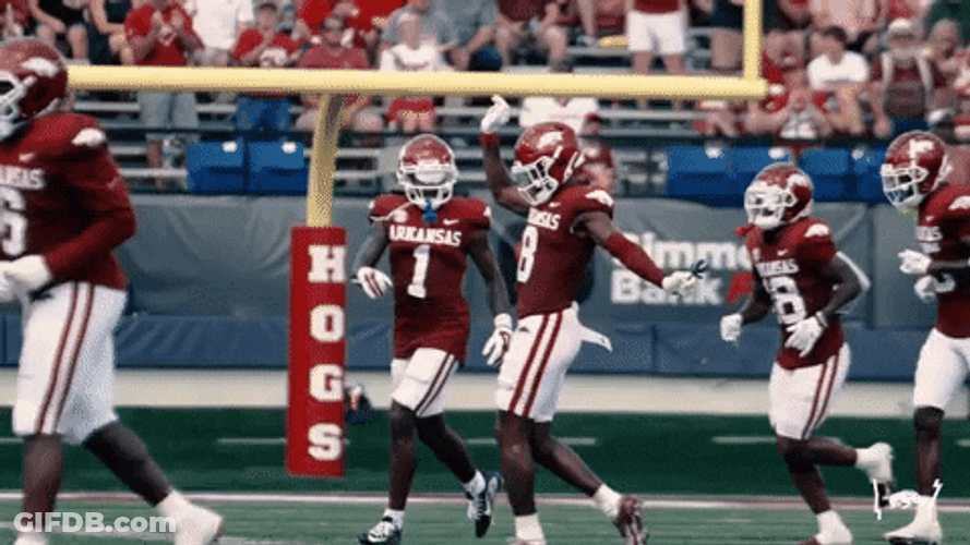 Razorbacks Players Running Together GIF