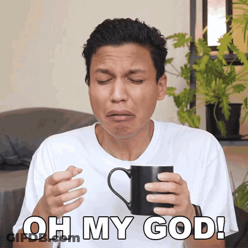 Reaction After Tasting The Coffee Oh My God GIF
