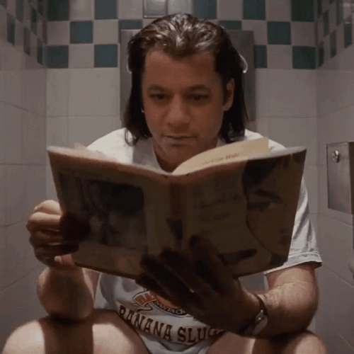 Reading A Book At The Toilet GIF