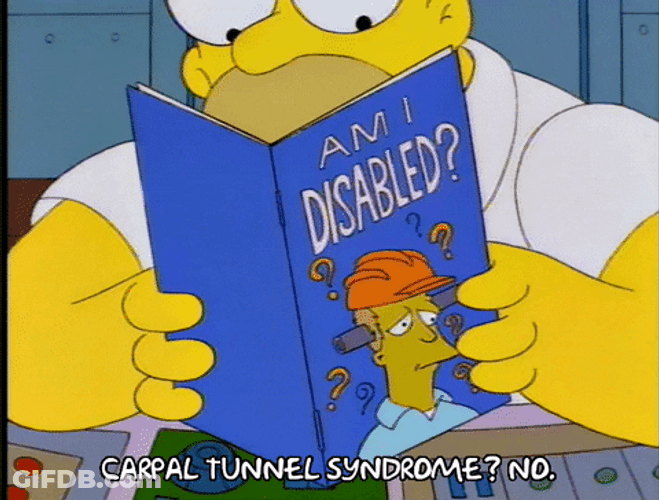 Reading Carpal Tunnel Syndrome Homer Meme GIF