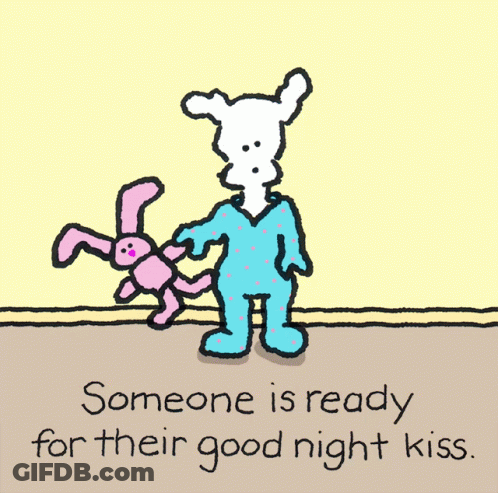 Ready For Good Night Kiss With Cartoon Rabbit GIF