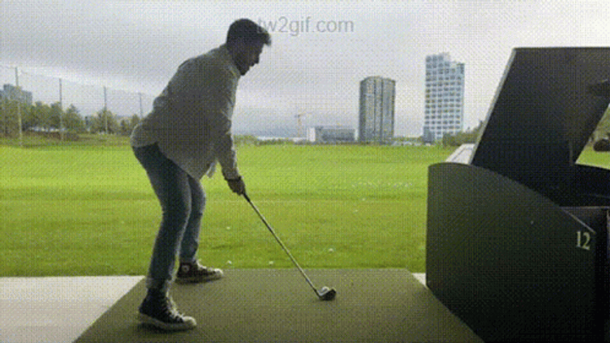Ready To Golf Swing GIF