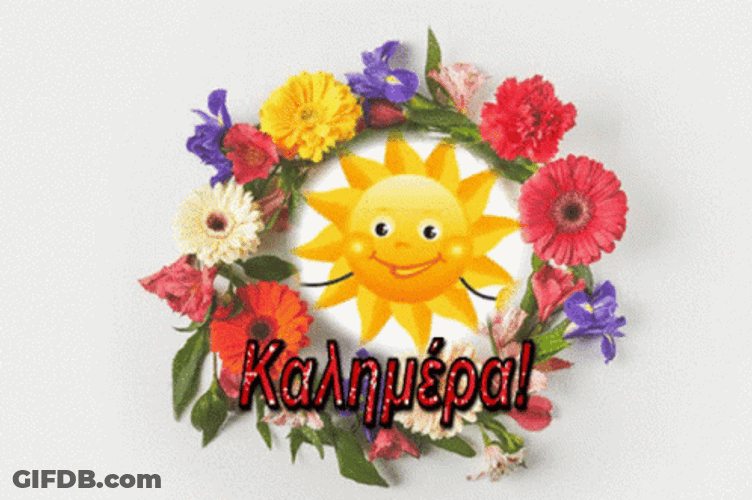 Real Floral Good Morning Sun GIF
