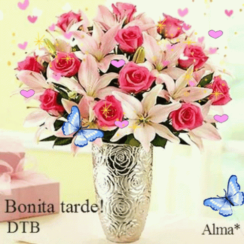 Real Floral Vase Lovely Butterflies GIF