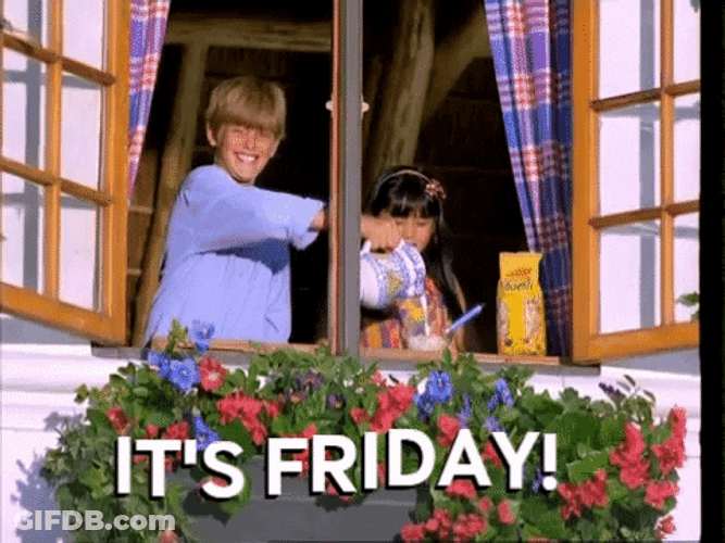 Real Floral Window Happy Friday GIF