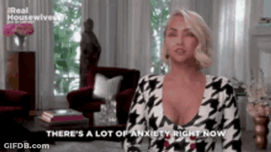 Real Housewives Woman Having Lots Anxiety GIF