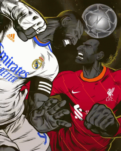 Real Madrid Benzema And Salah Face To Face GIF