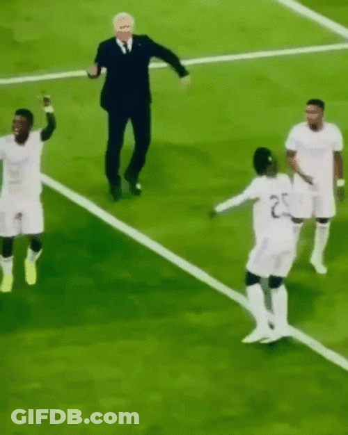 Real Madrid Coach Ancellito Funny Dance With Players GIF