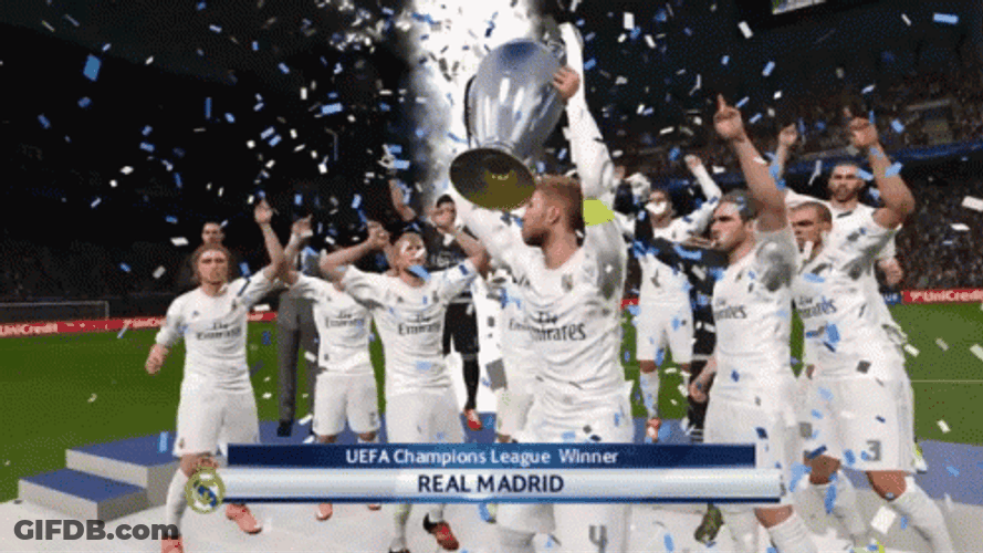 Real Madrid Confetti Rain Over Champions GIF