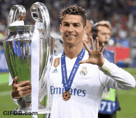 Real Madrid Ronaldo Says Five GIF
