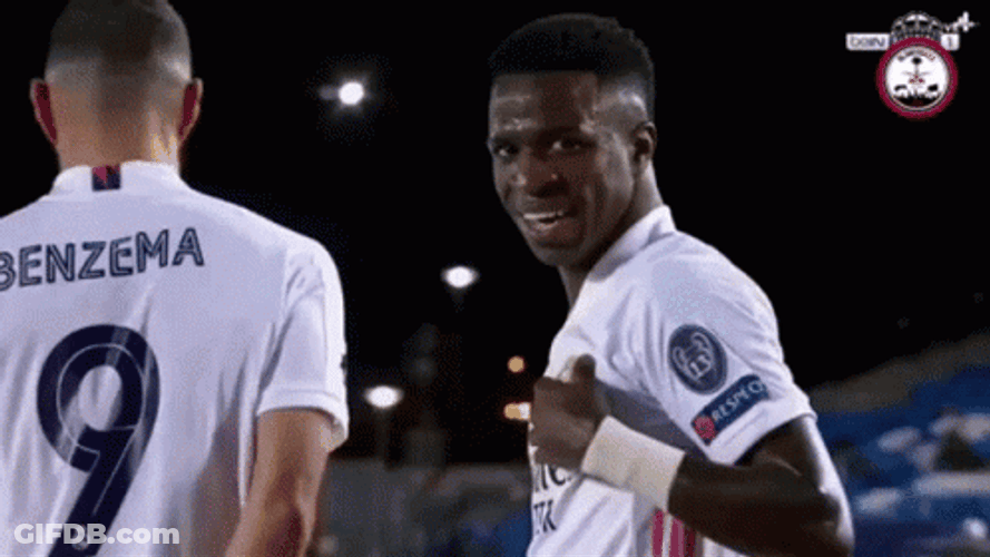 Real Madrid Vinicius Kiss Shirt Logo GIF