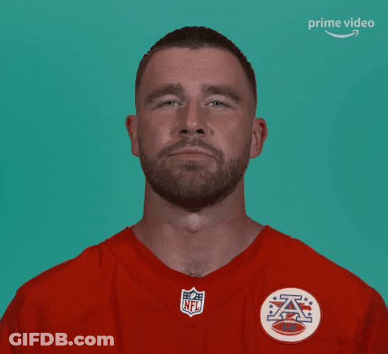 Real Nice Travis Kelce Nodding GIF