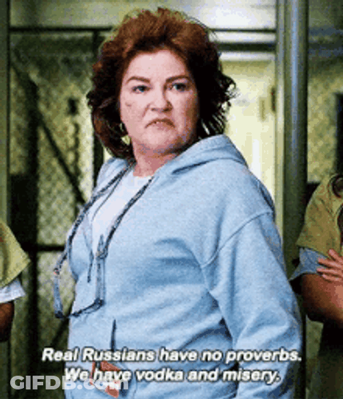 Real Russian Kate Mulgrew Vodka Misery GIF