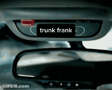 Rear View Mirror Saying Trunk Frank GIF