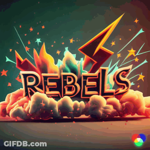 Rebels Surrounded By Colorful Clouds And Stars GIF