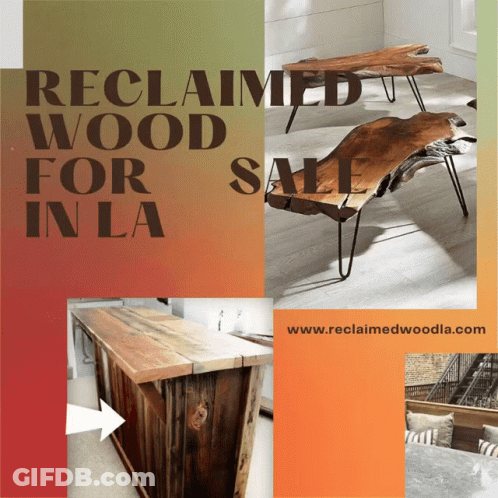 Reclaimed Wood Table And Bench In LA GIF