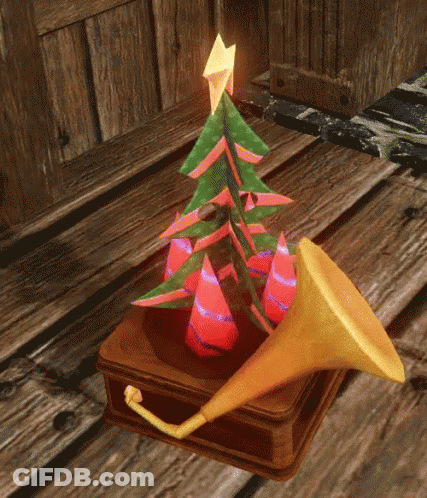 Record Player Christmas Tree GIF