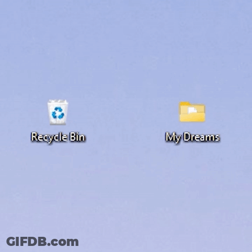Recycle Bin Icon On Blue Background GIF