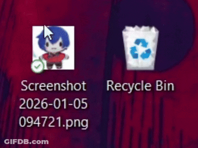 Recycle Bin With Blue Boy GIF