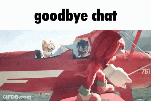 Red Airplane With Goodbye Chat GIF