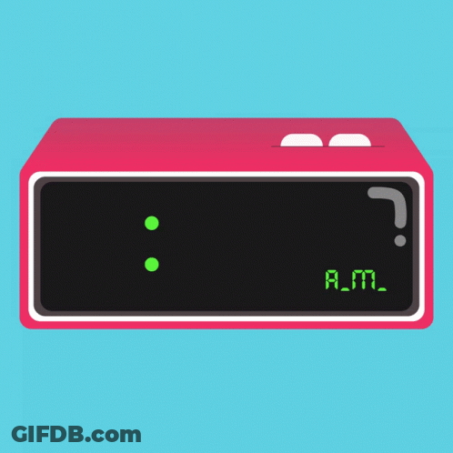 Red Alarm Clock At 1:00 AM GIF