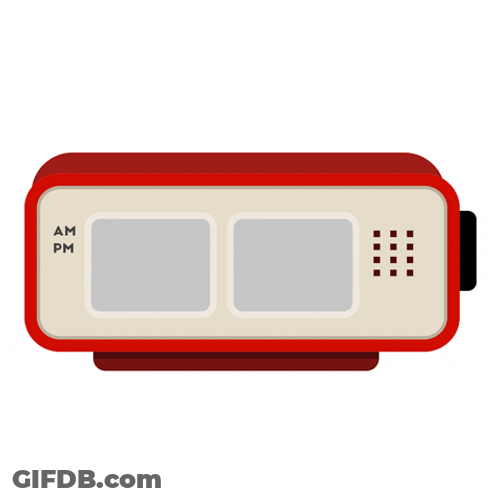 Red Alarm Clock On Six O'Clock GIF