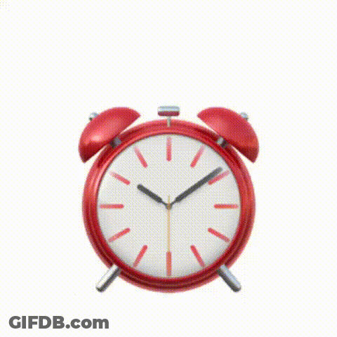 Red Alarm Clock Showing 10:09 GIF