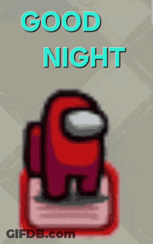 Red Among Us Character Good Night GIF