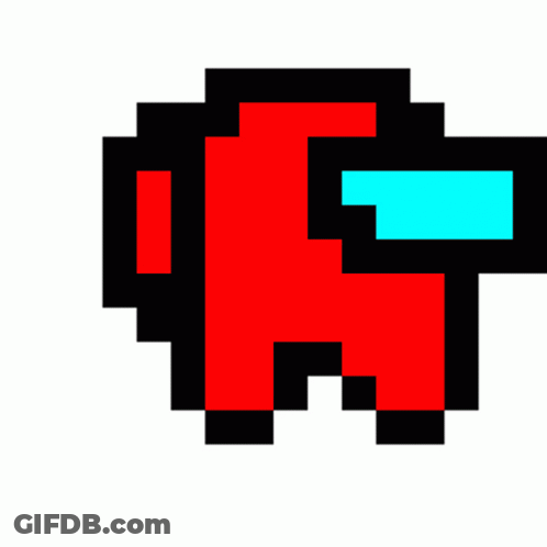 Red Among Us Character Pixel Art GIF