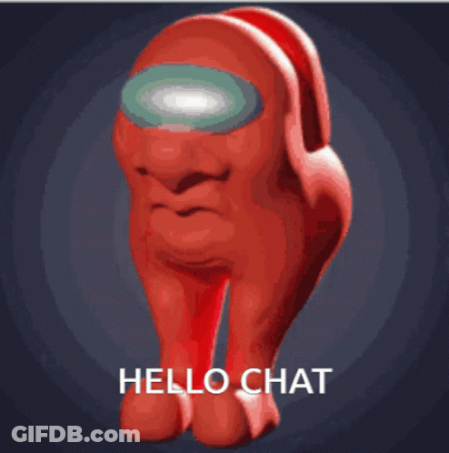 Red Among Us Character Saying Hello Chat GIF