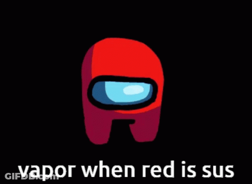 Red Among Us Character Vapor When Sus GIF