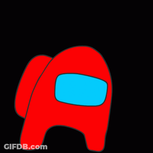 Red Among Us Character Walking GIF